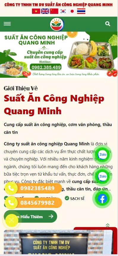 Thiết Kế Website Ngành Suất Ăn Công Nghiệp 