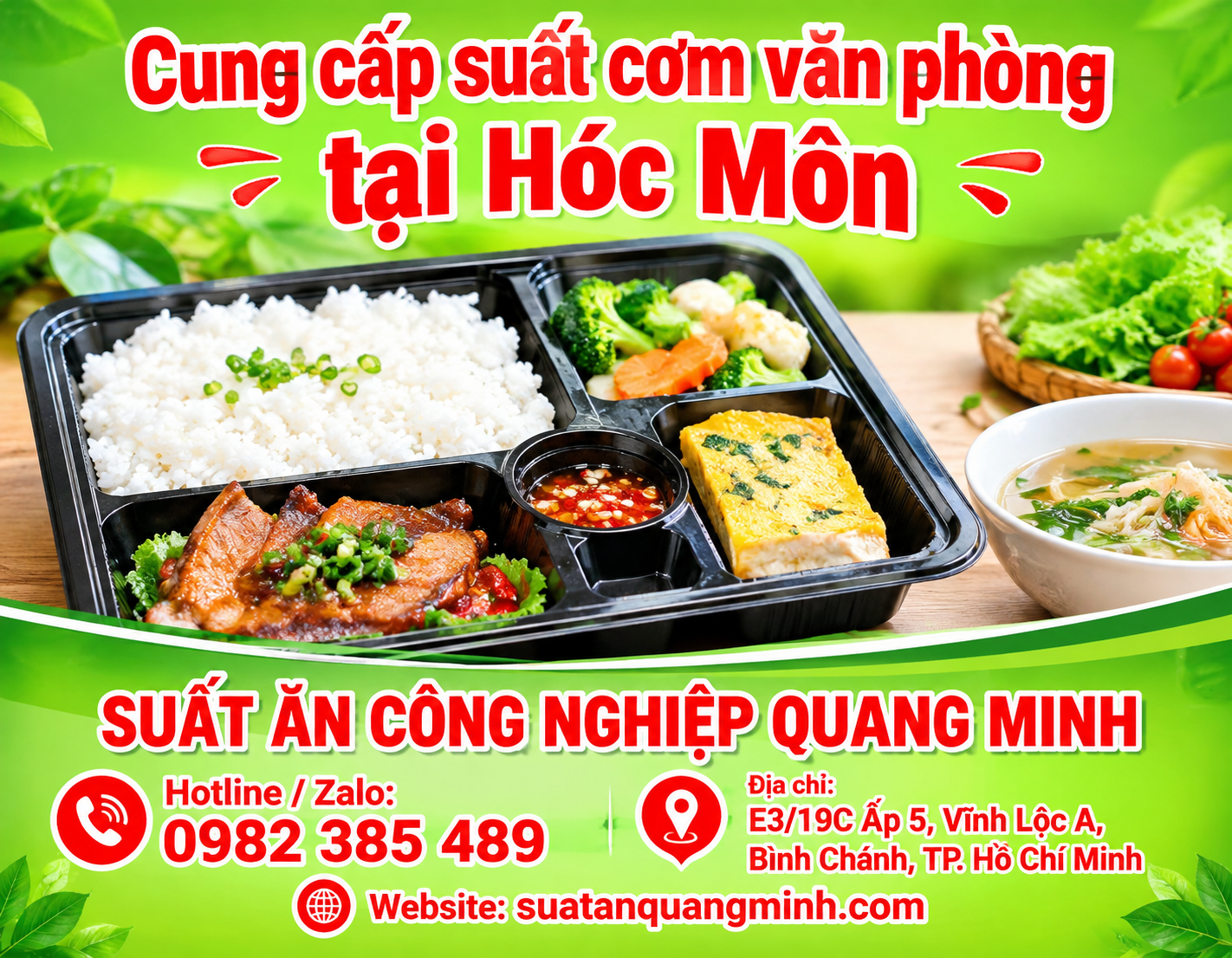 Cung cấp suất cơm văn phòng tại Hóc Môn