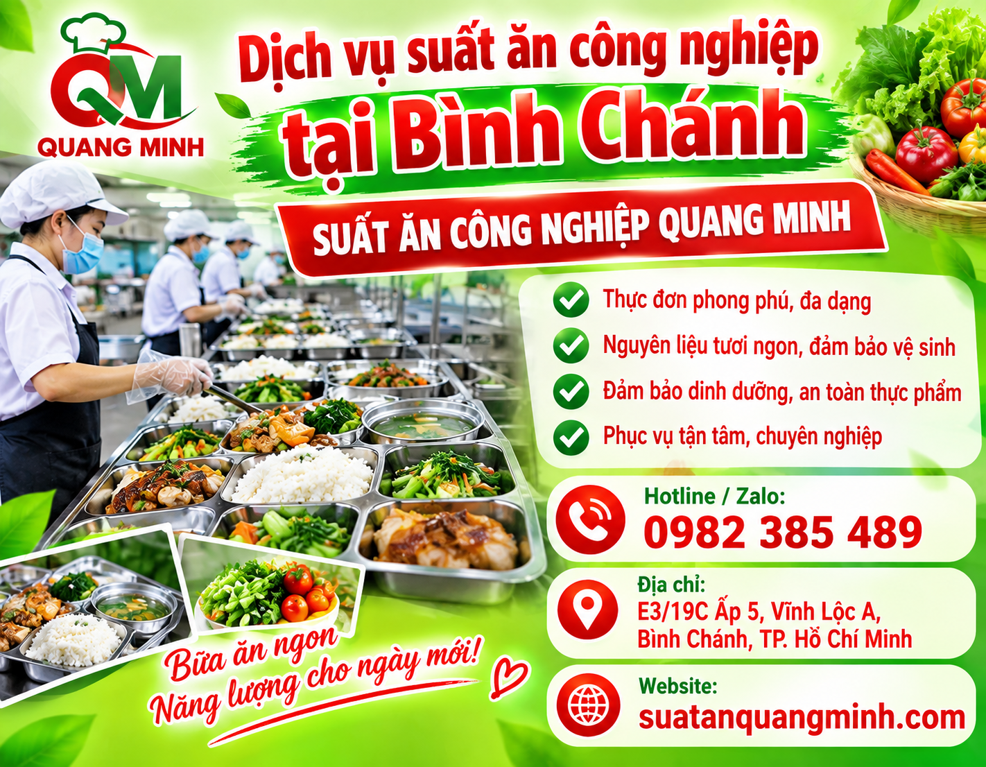 Dịch vụ suất ăn công nghiệp tại Bình Chánh