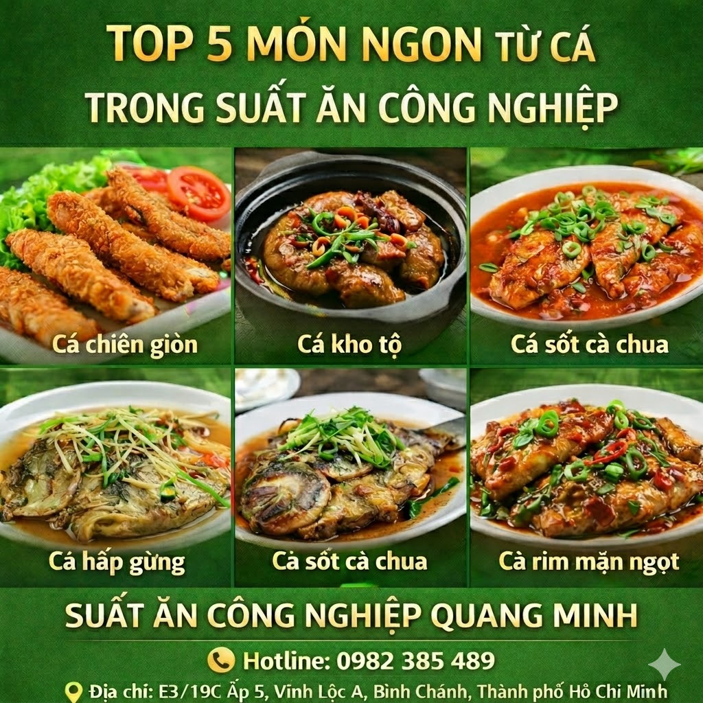 Top 5 món ngon từ cá trong suất ăn công nghiệp