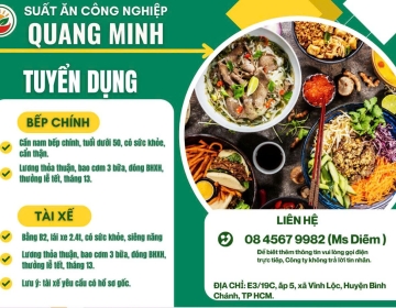 TUYỂN DỤNG GẤP – ĐẦU BẾP SUẤT ĂN CÔNG NGHIỆP HỒ CHÍ MINH